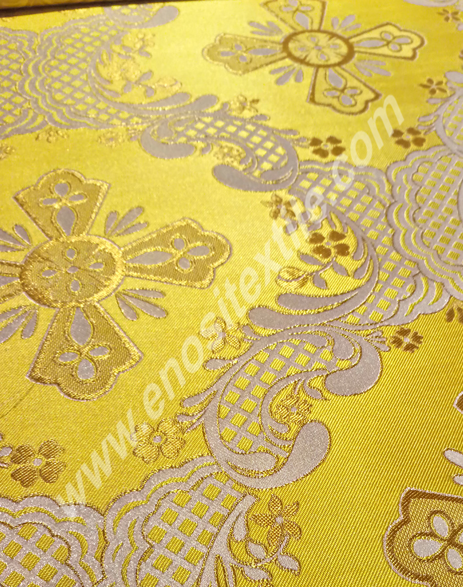 KL-040 White-Gold Brocade Fabrics